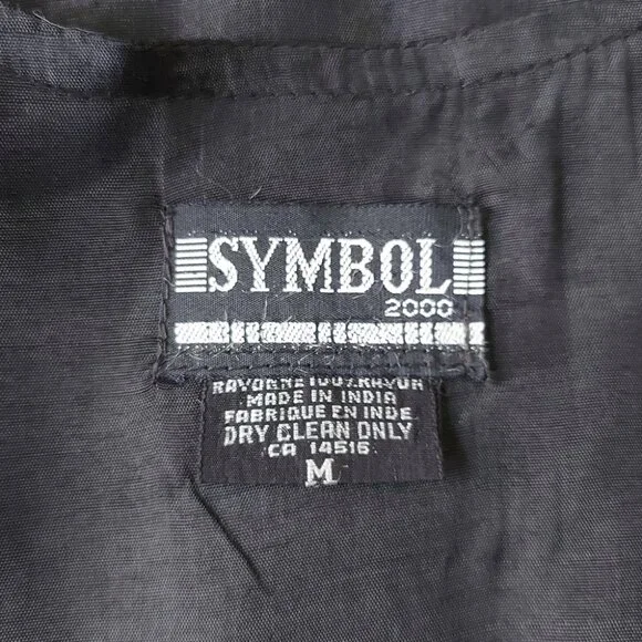 Symbol 2000 Women Patchwork Velvet Vest Medium Sleeveless Preppy Retro Vneck - Picture 3 of 6